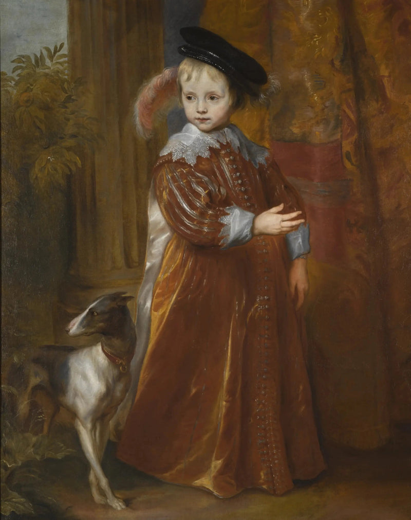 Ritratto del principe Guglielmo II d'Orange da giovane, con un cane - Antoine van Dyck