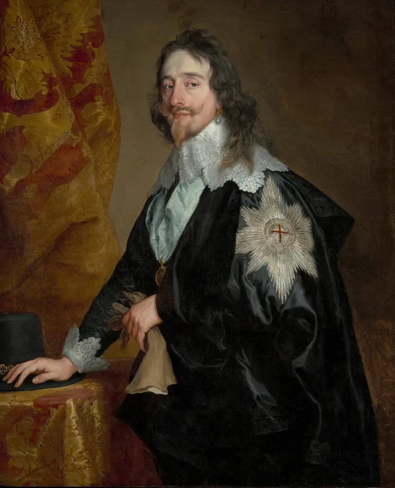 Portrait du roi Charles Ier (1600-1649), avec l'Ordre de la Jarretière - Antoine van Dyck image 1 reproduction de peinture à l’huile