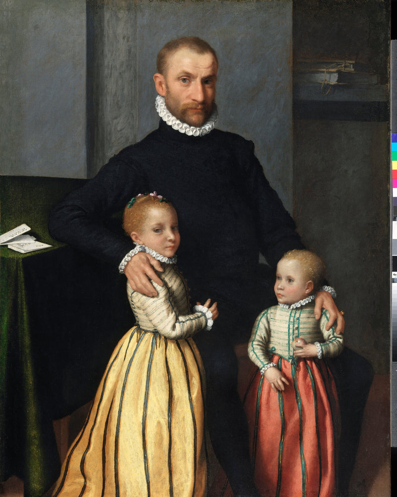 Ritratto di un gentiluomo e dei suoi due figli - Giovanni Battista Moroni