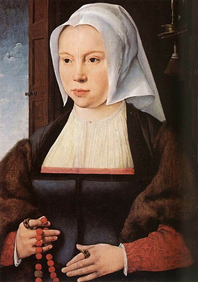 Portrait d’une femme avec un chapelet - Joos van Cleve - Alpha Reproduction