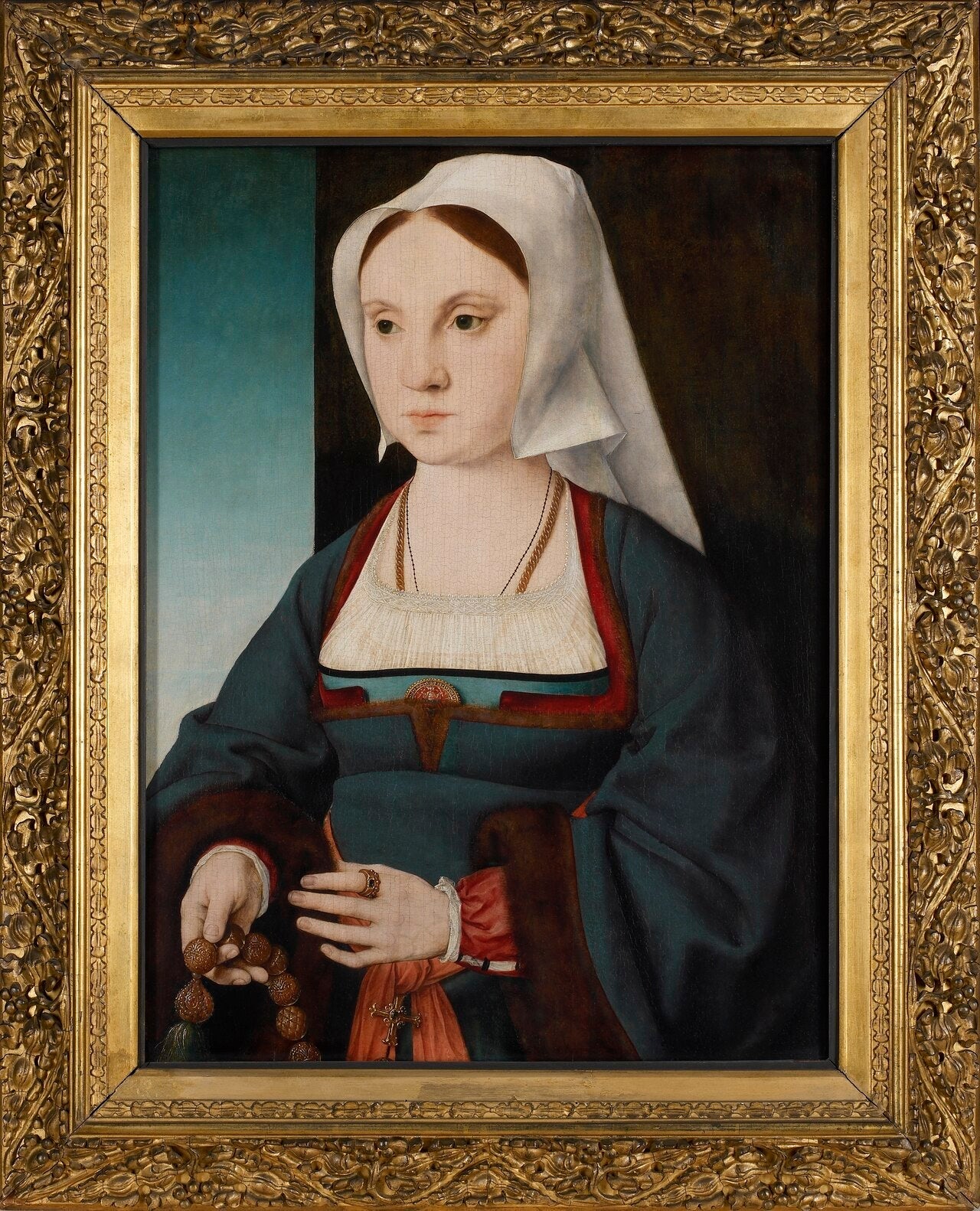 Portrait d’une femme avec un chapelet - Joos van Cleve - Alpha Reproduction
