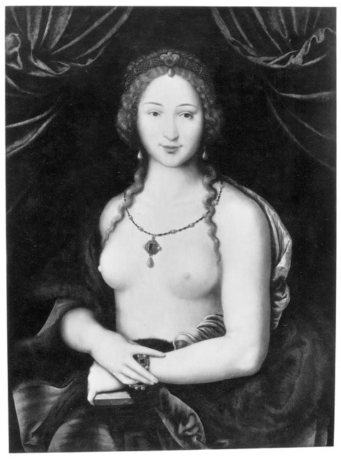 Portrait d’une femme nue jusqu’à la taille - Joos van Cleve - Alpha Reproduction