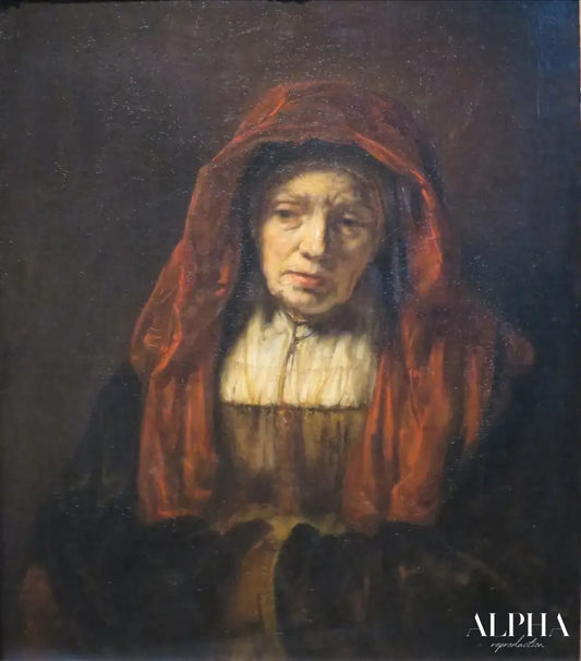 Portrait d'une vieille femme - Rembrandt van Rijn - Reproductions de tableaux et peintures haut de gamme