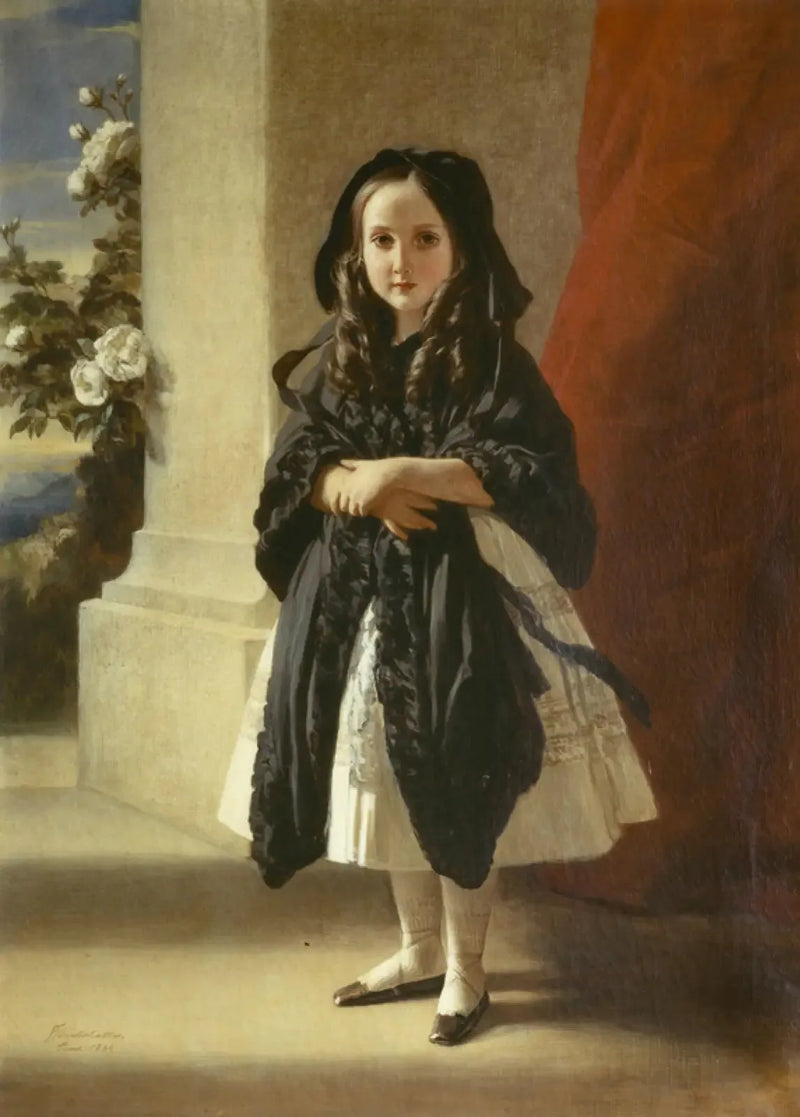 Ritratto a figura intera della principessa Charlotte bambina con una cintura nera - Franz Xaver Winterhalter