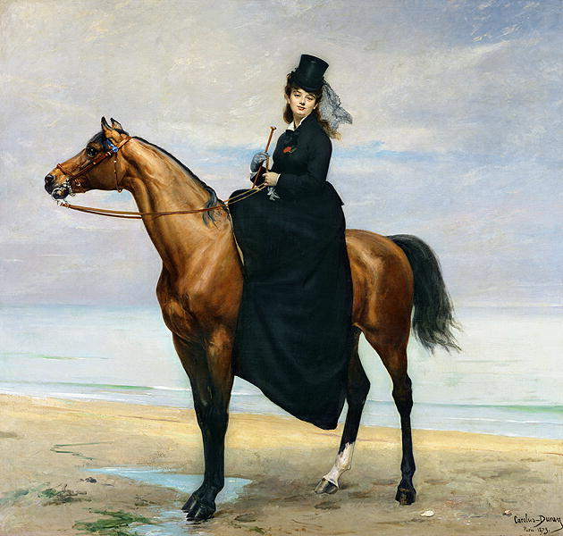 Portrait équestre de Mademoiselle Croizette - Carolus-Duran image 1 reproduction d’œuvre d’art à l’huile