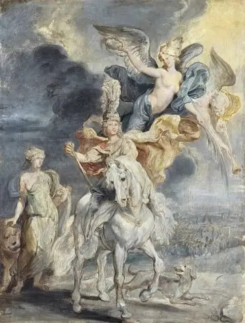 Ritratto equestre di Maria de' Medici (1575-1642) e il trionfo di Juliers - Peter Paul Rubens