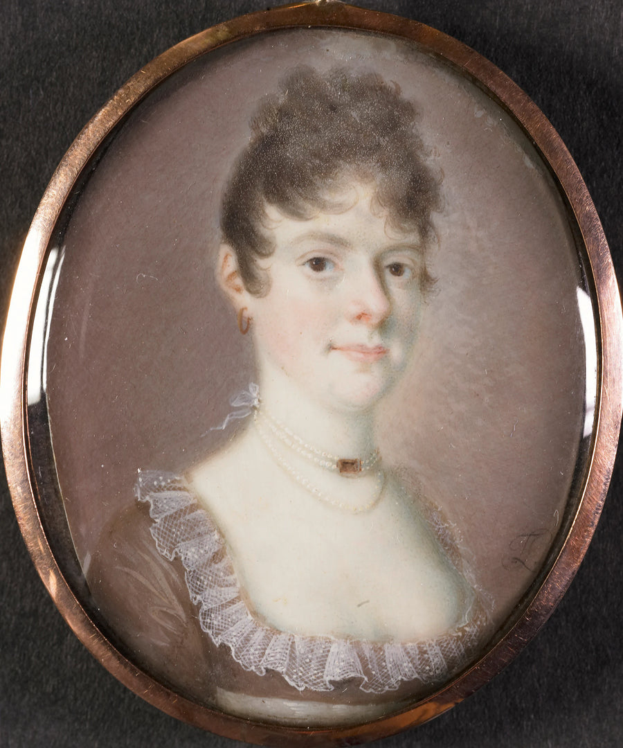 Portrait de femme au collier de perles - Leonardus Temminck