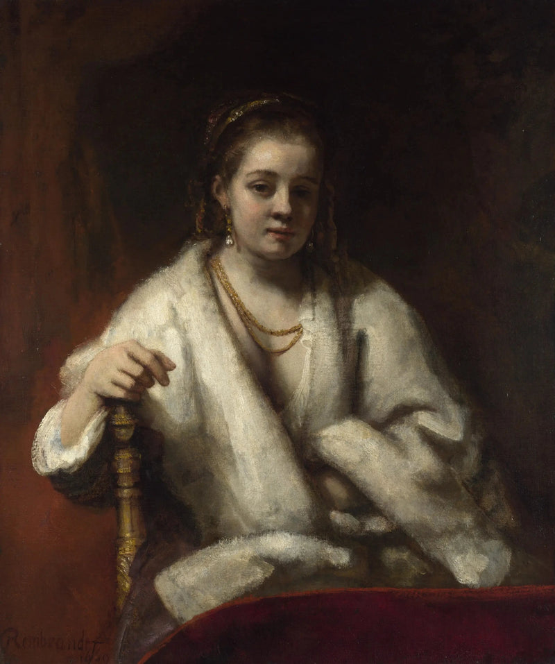 Hendrickje con sciarpa di pelliccia - Rembrandt