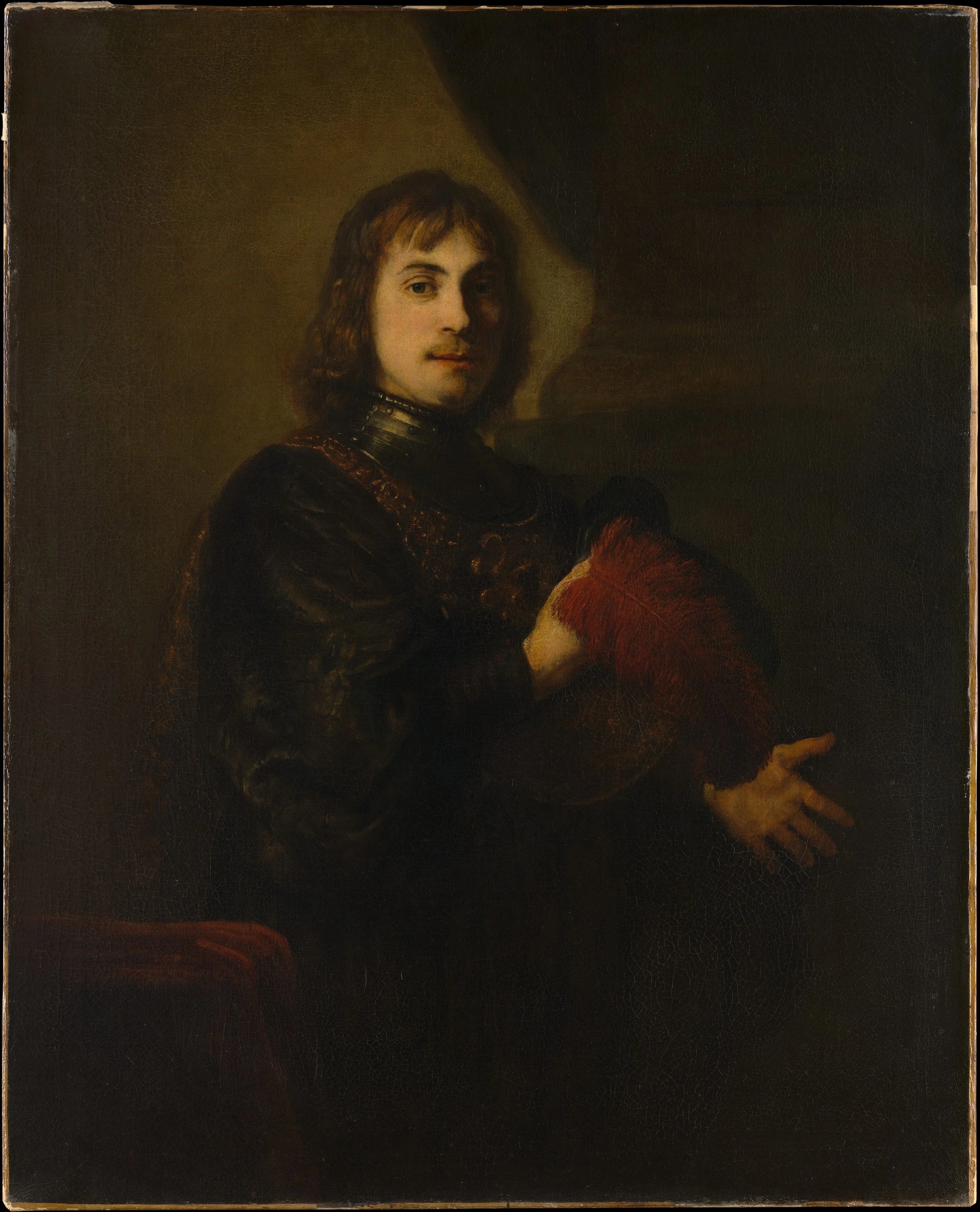 Portrait d’un homme à la cuirasse et au chapeau à plume — style de Rembrandt, milieu ou fin des années 1640, Metropolitan Museum of Art