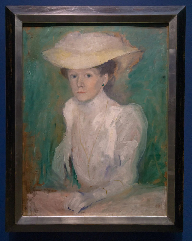 Ritratto di Ottilie Macke con camicia bianca - August Macke