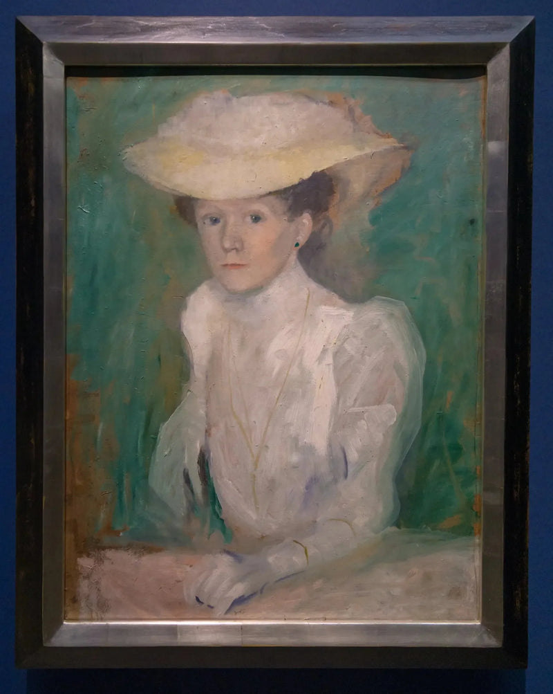 Ritratto di Ottilie Macke con camicia bianca - August Macke