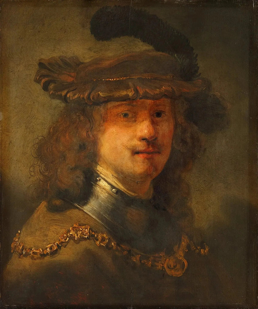 Autoritratto con berretto di velluto e catena d'oro - Rembrandt
