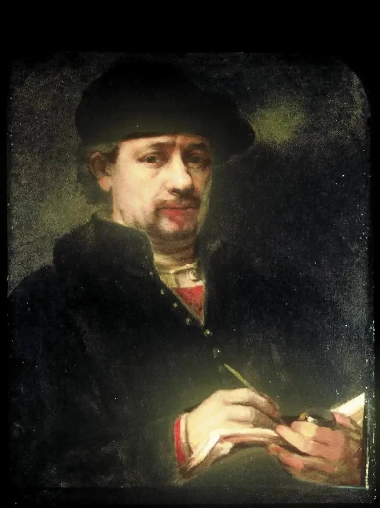 (Auto)ritratto di Rembrandt con un taccuino di schizzi - Rembrandt