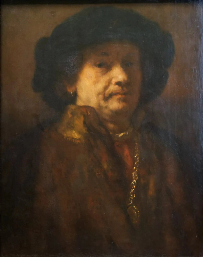 Autoritratto con berretto nero e catena d'oro - Rembrandt