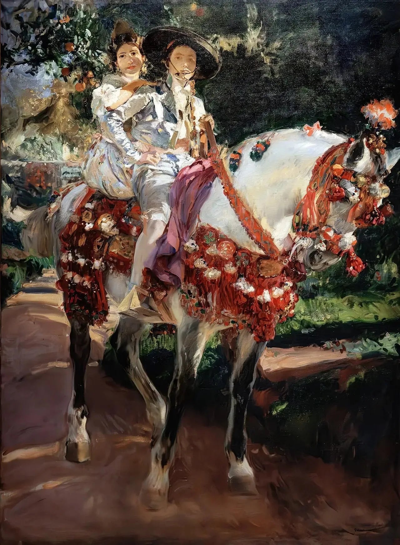 Portraits d'Elena et Maria avec des costumes valenciens à l'ancienne. - Joaquín Sorolla image 1 reproduction de peinture à l’huile