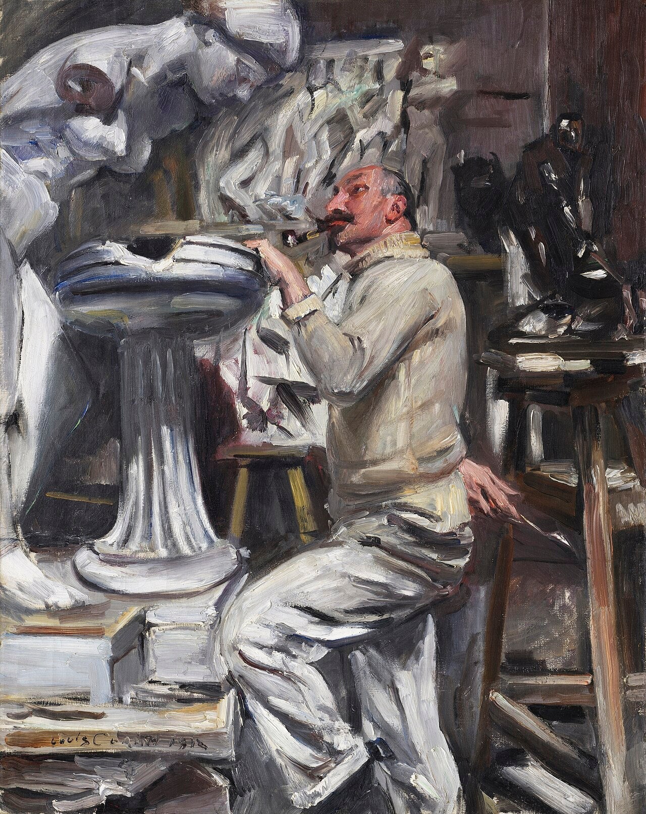 Porträt des Bildhauers Nikolaus Friedrich - Lovis Corinth image 1 copie peinte à la main à l’huile