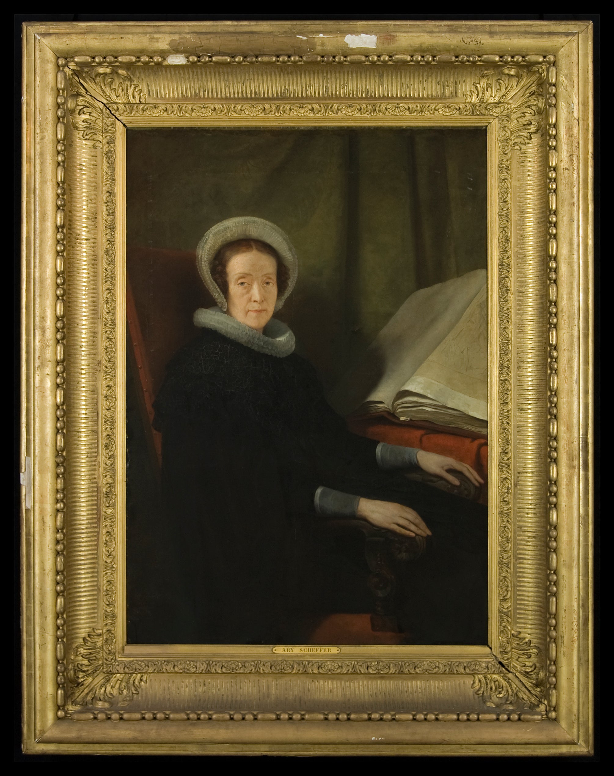 Portret van ’s kunstenaars moeder in weduwengewaad - Ary Scheffer image 1 reproduction d’œuvre d’art à l’huile