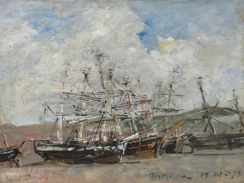 Portrieux. Il porto a bassa marea - Eugène Boudin