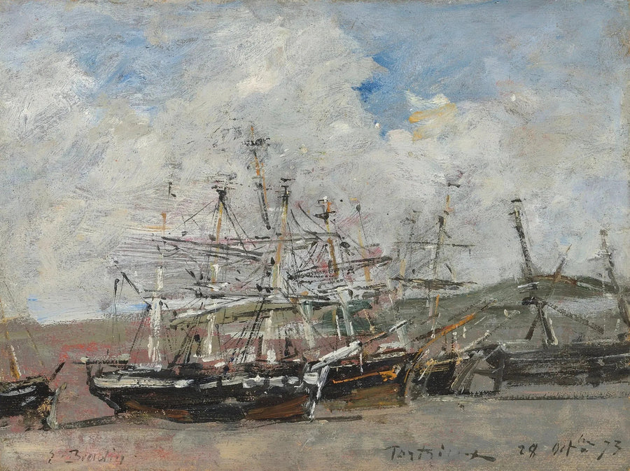 Portrieux. Il porto a bassa marea - Eugène Boudin