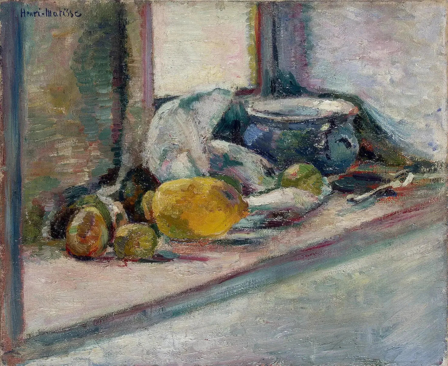 Pot bleu et citron - Henri Matisse image 1 copie de tableau peinte à la main