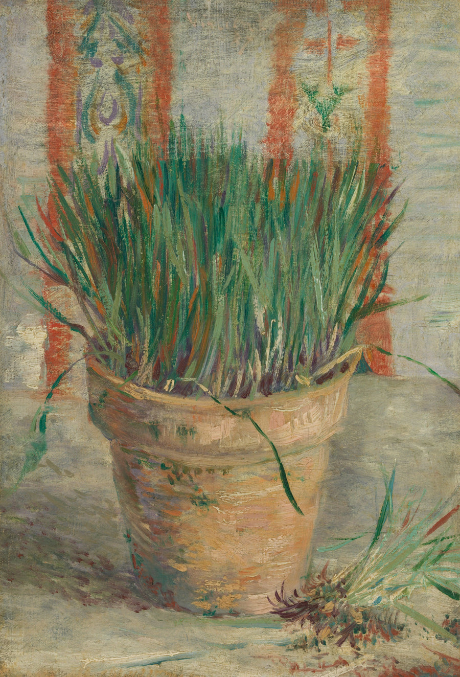 Vaso di fiori con erba cipollina all'aglio - Vincent van Gogh