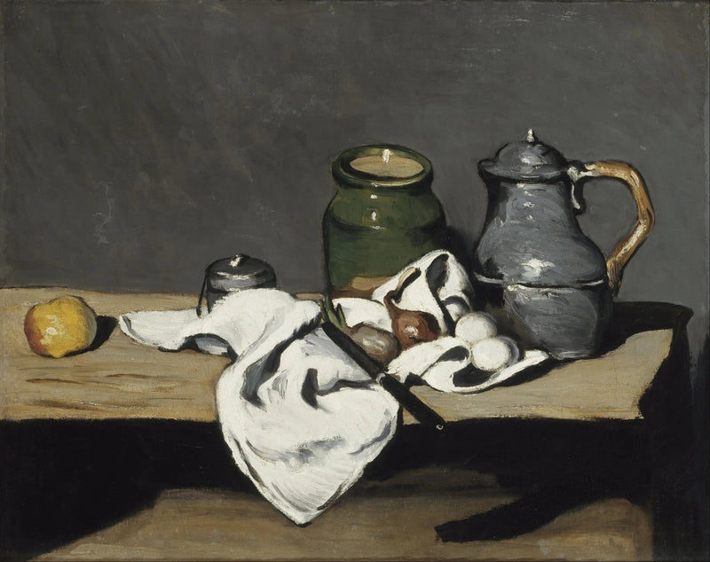 Vaso verde e bollitore di stagno - Paul Cézanne