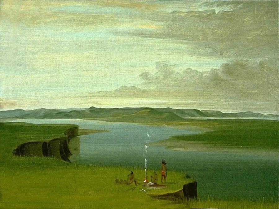 Prairie Bluffs all'alba, vicino alla foce del fiume Yellowstone - George Catlin