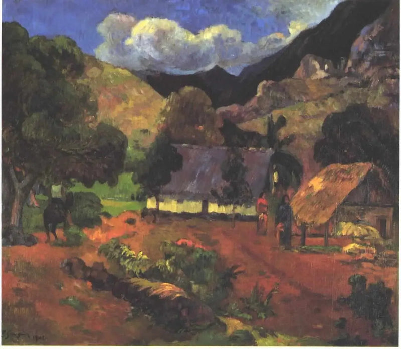 Vicino alle capanne - Paul Gauguin