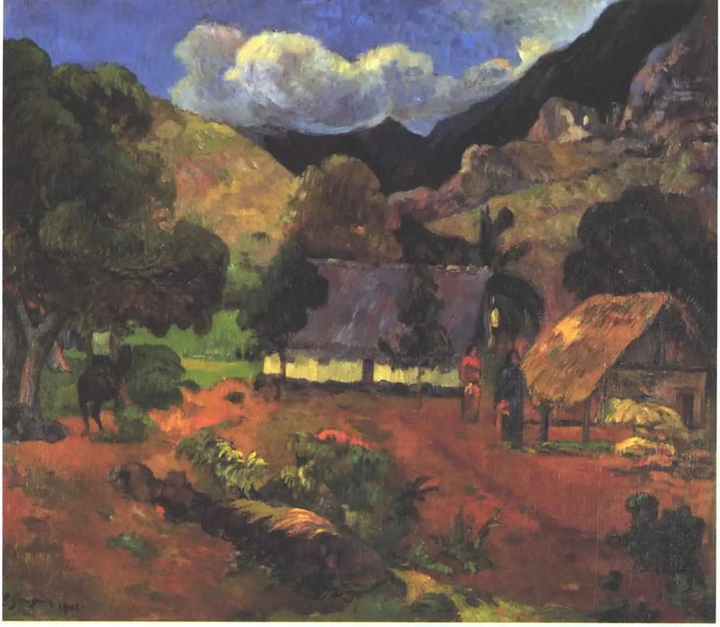 Vicino alle capanne - Paul Gauguin