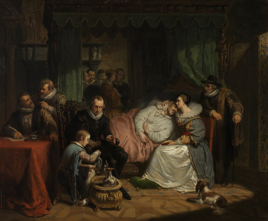 Le prince Guillaume Ier, après la tentative d'assassinat ratée de Jean Jauregui en 1582, soigné par Charlotte de Bourbon - Nicolaas Pieneman