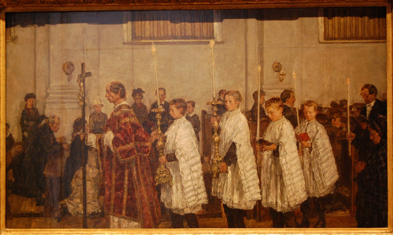 Processione nella vecchia chiesa cattolica dell'Aia - Isaac Israel