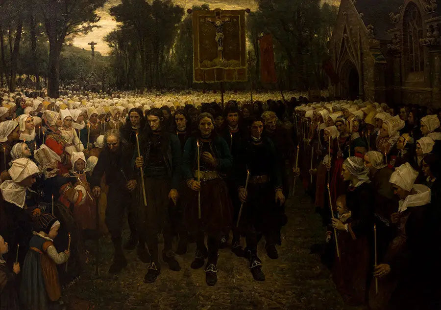 Procession du Pardon en Bretagne - Jules Breton image 1 copie peinte à la main à l’huile