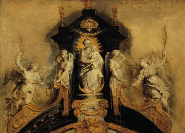 Progetto per la coronazione dell'altare maggiore della chiesa dei Gesuiti di Anversa (oggi San Carlo Borromeo) - Peter Paul Rubens