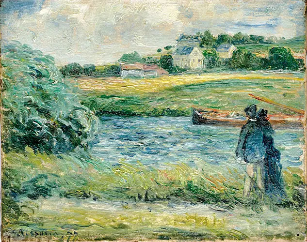 Passeggiata lungo l'acqua, Pontoise - Camille Pissarro