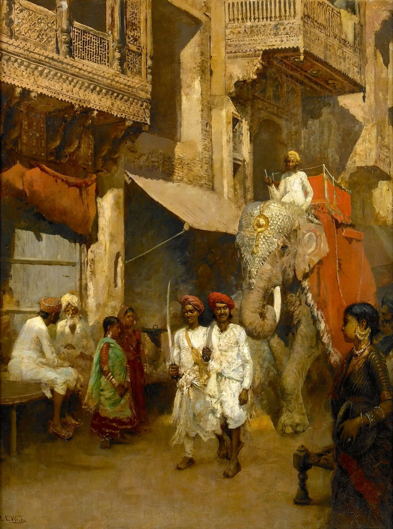 Passeggiata in una strada indiana - Edwin Lord Weeks