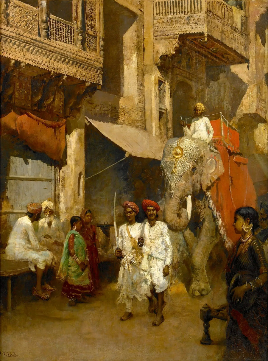 Passeggiata in una strada indiana - Edwin Lord Weeks