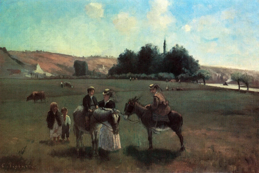 Passeggiata con gli asini a La Roche-Guyon - Camille Pissarro