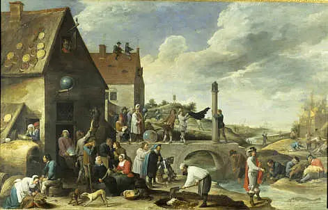 Proverbes flamands - David Teniers le Jeune image 1 reproduction de peinture à l’huile