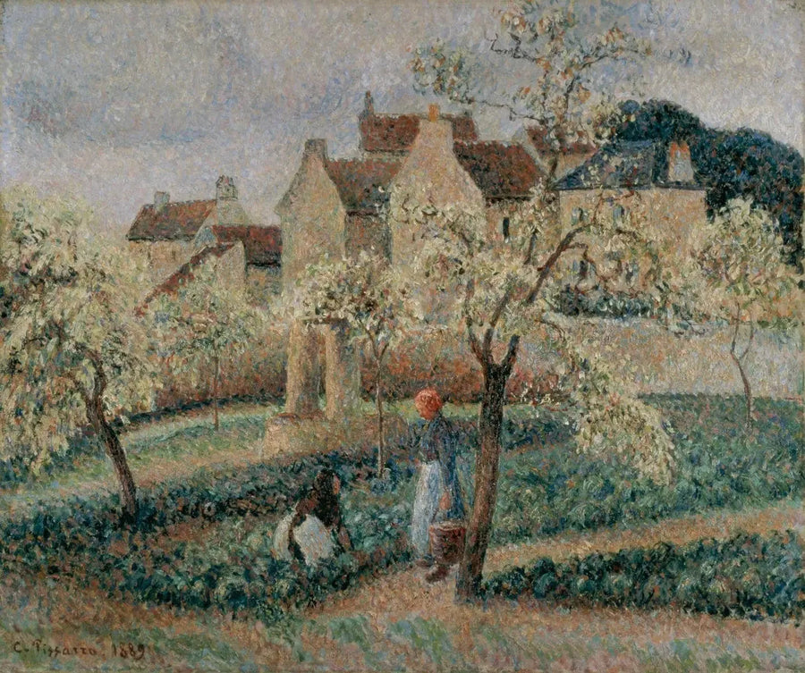 Pruni in fiore, Pontoise - Camille Pissarro