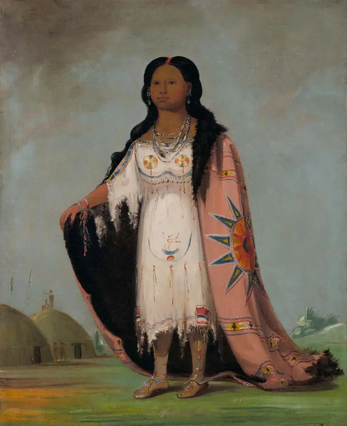 Pshán-shaw, herbe parfumée, fille de douze ans à la main sanglante - George Catlin image 1 reproduction d’œuvre d’art à l’huile