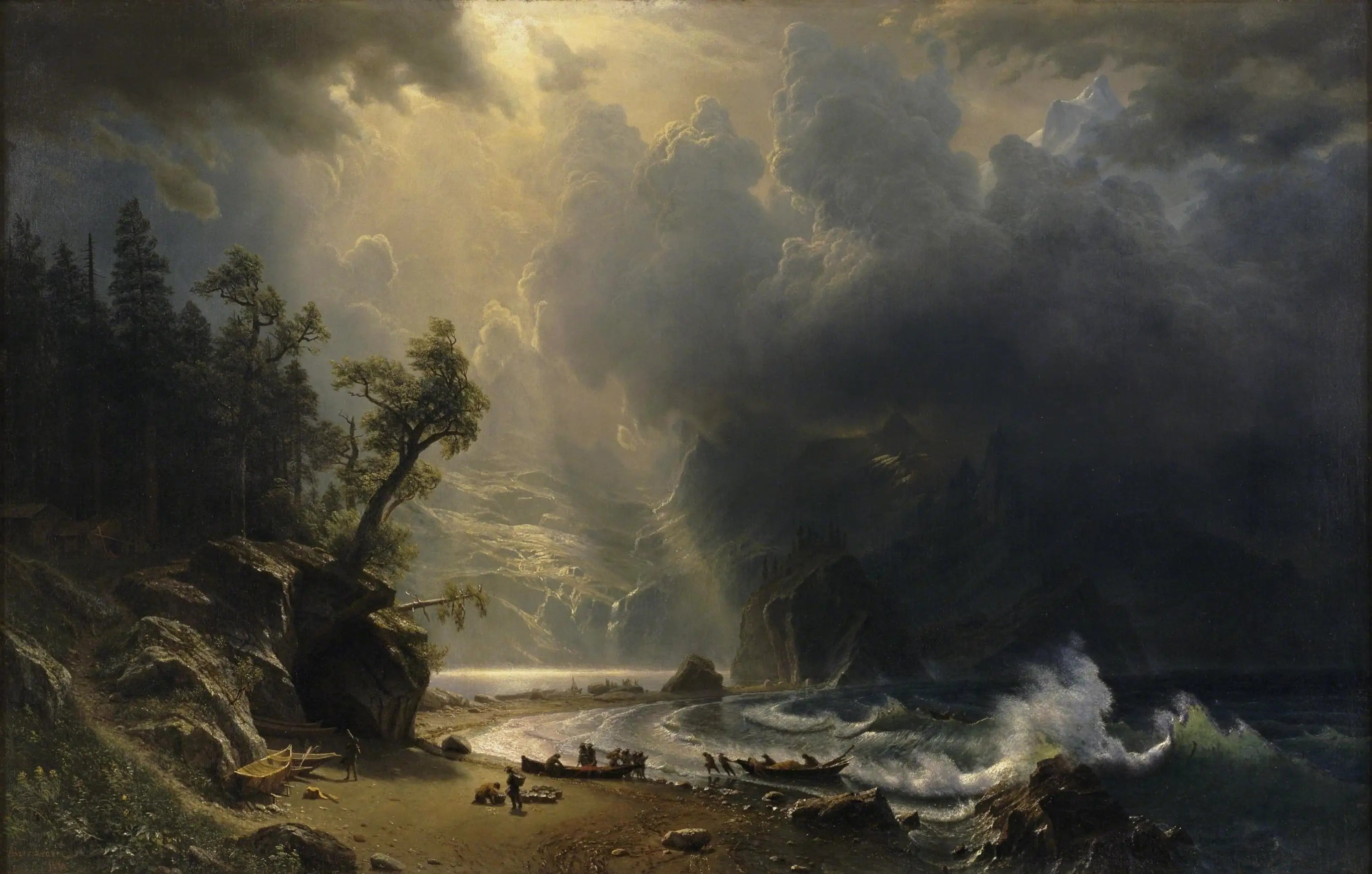 Puget Sound sur la côte Pacifique - Albert Bierstadt - Alpha Reproduction
