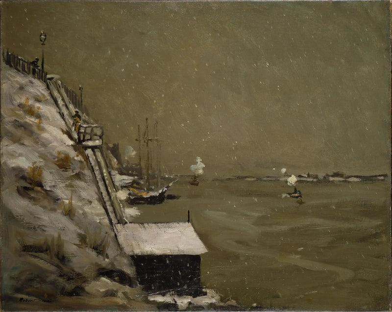 Quai de l'East River, inverno - Robert Henri
