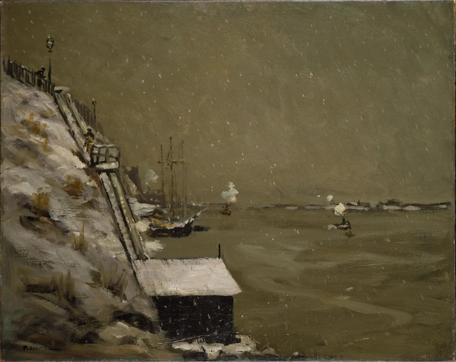 Quai de l'East River, inverno - Robert Henri
