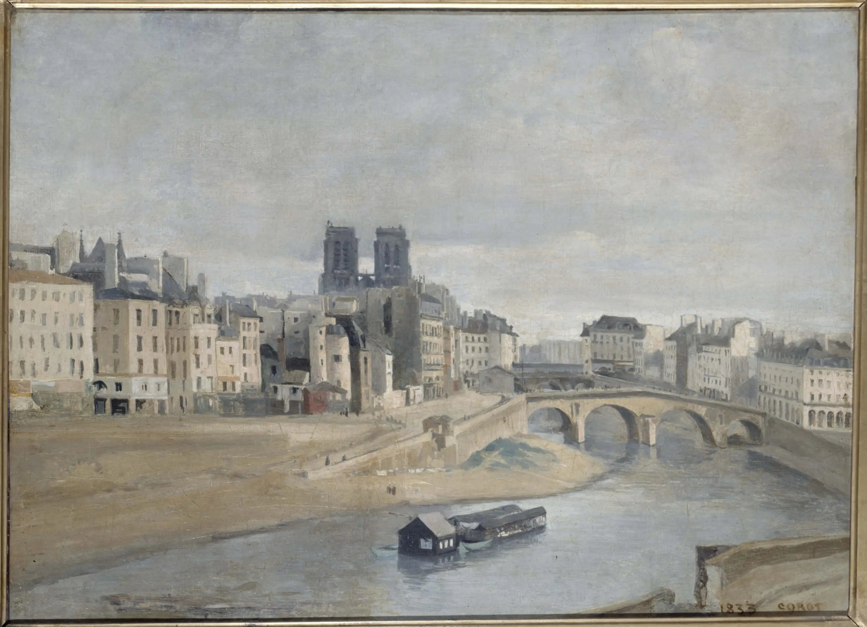 Quai des Orfèvres et pont Saint-Michel - Jean-Baptiste Camille Corot - Alpha Reproduction