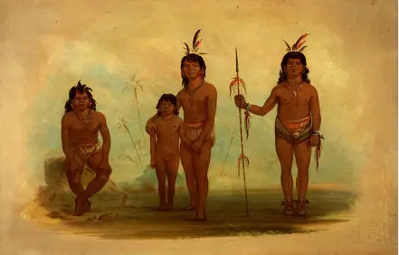 Quatre Indiens Goo-a-give - George Catlin - Alpha Reproduction