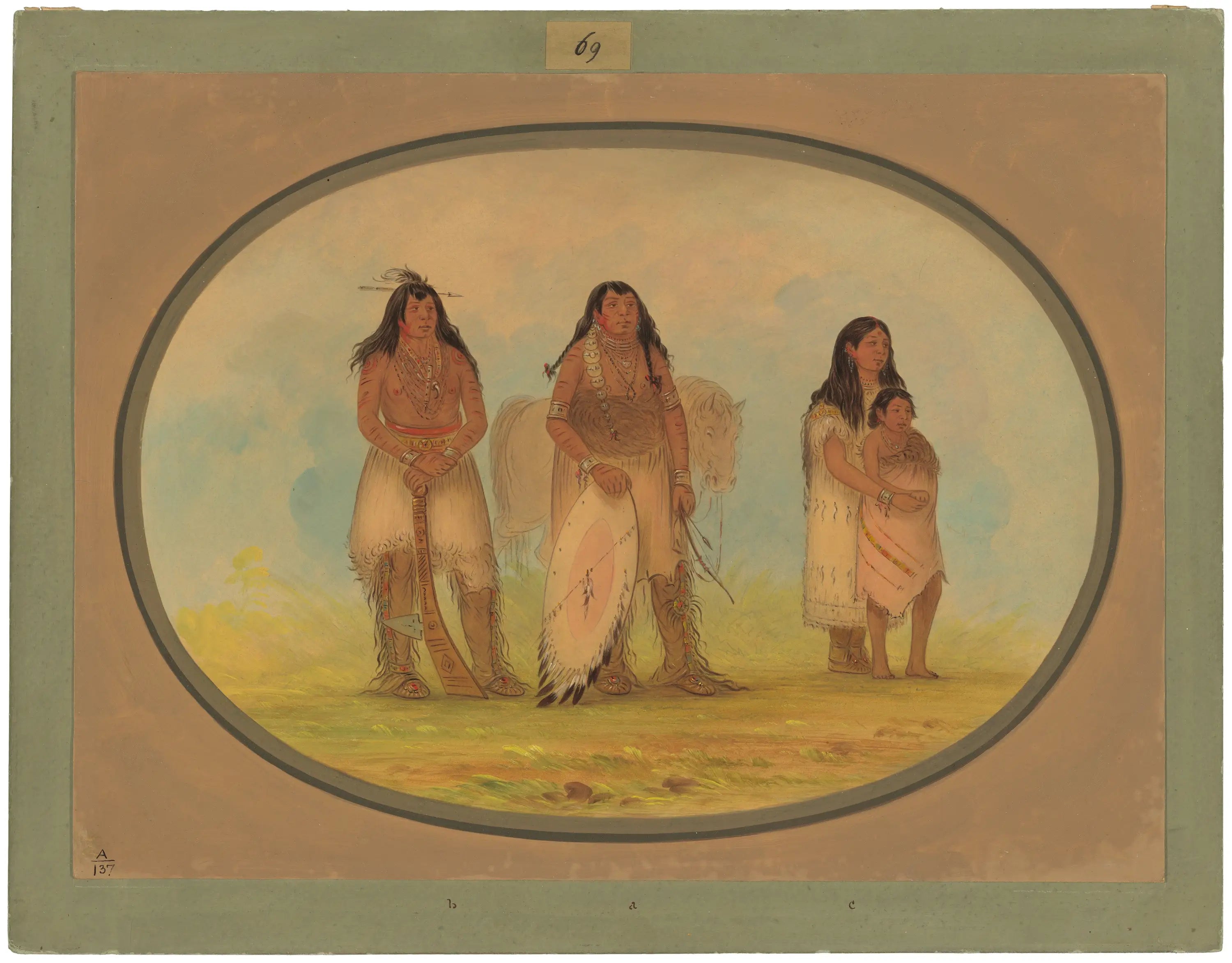 Quatre Indiens Kiowas - George Catlin - Alpha Reproduction