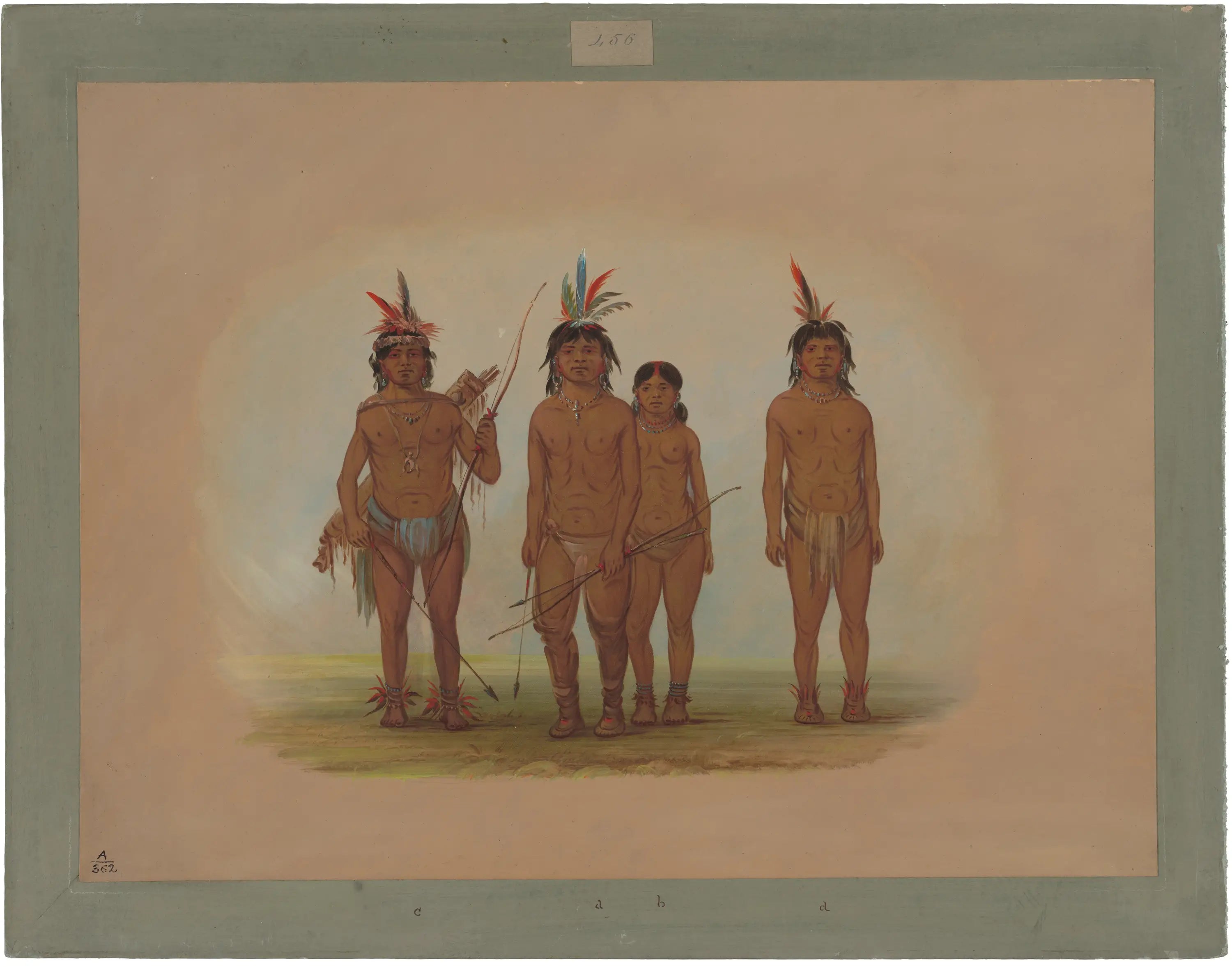 Quatre Indiens Macouchi - George Catlin - Alpha Reproduction