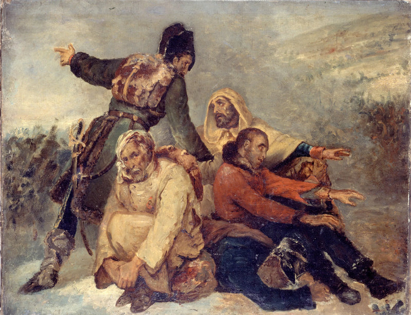 Quattro soldati dell'esercito in fuga - Ary Scheffer