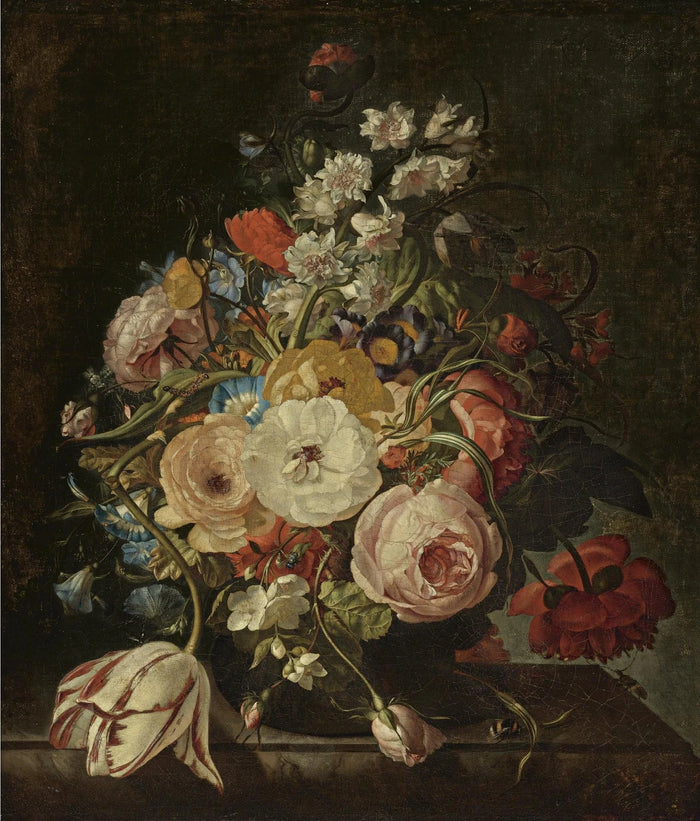 Mazzo di fiori in un vaso di vetro - Rachel Ruysch