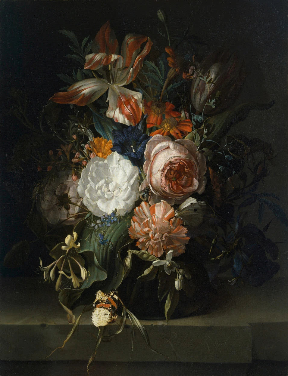 Nature morte aux fleurs, 1691, peinture de Rachel Ruysch